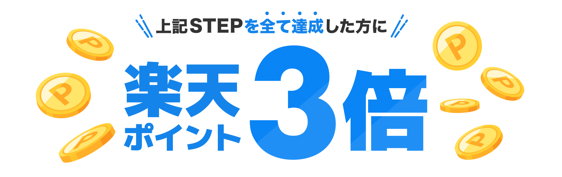 上記STEPを全て達成した方に楽天ポイント3倍